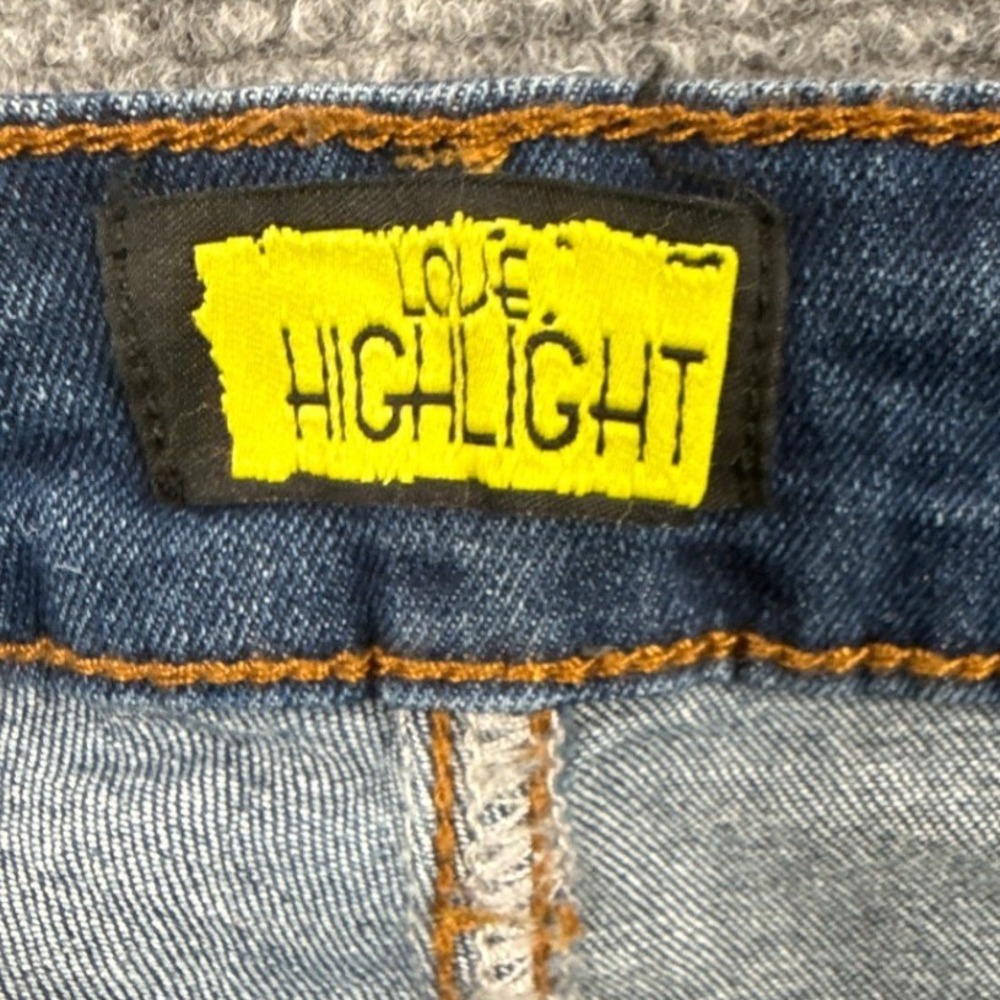 Love Highlight P230 Jeans Womens L Extreme Bell Bottom Tiered Flare Y2K Festival - Picture 12 of 12